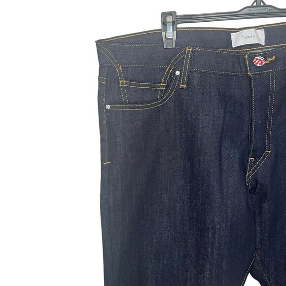 NWOT TRIARCHY Slim Straight Blue Button Fly Jeans Sustainable Men’s Size 40X34 - Picture 3 of 13